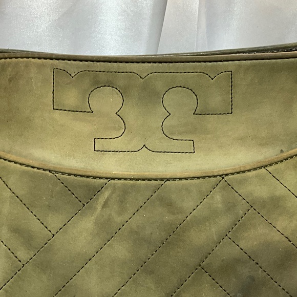 Tory Burch olive shade suede with gold tone hardware 10-H2e - Picture 2 of 10